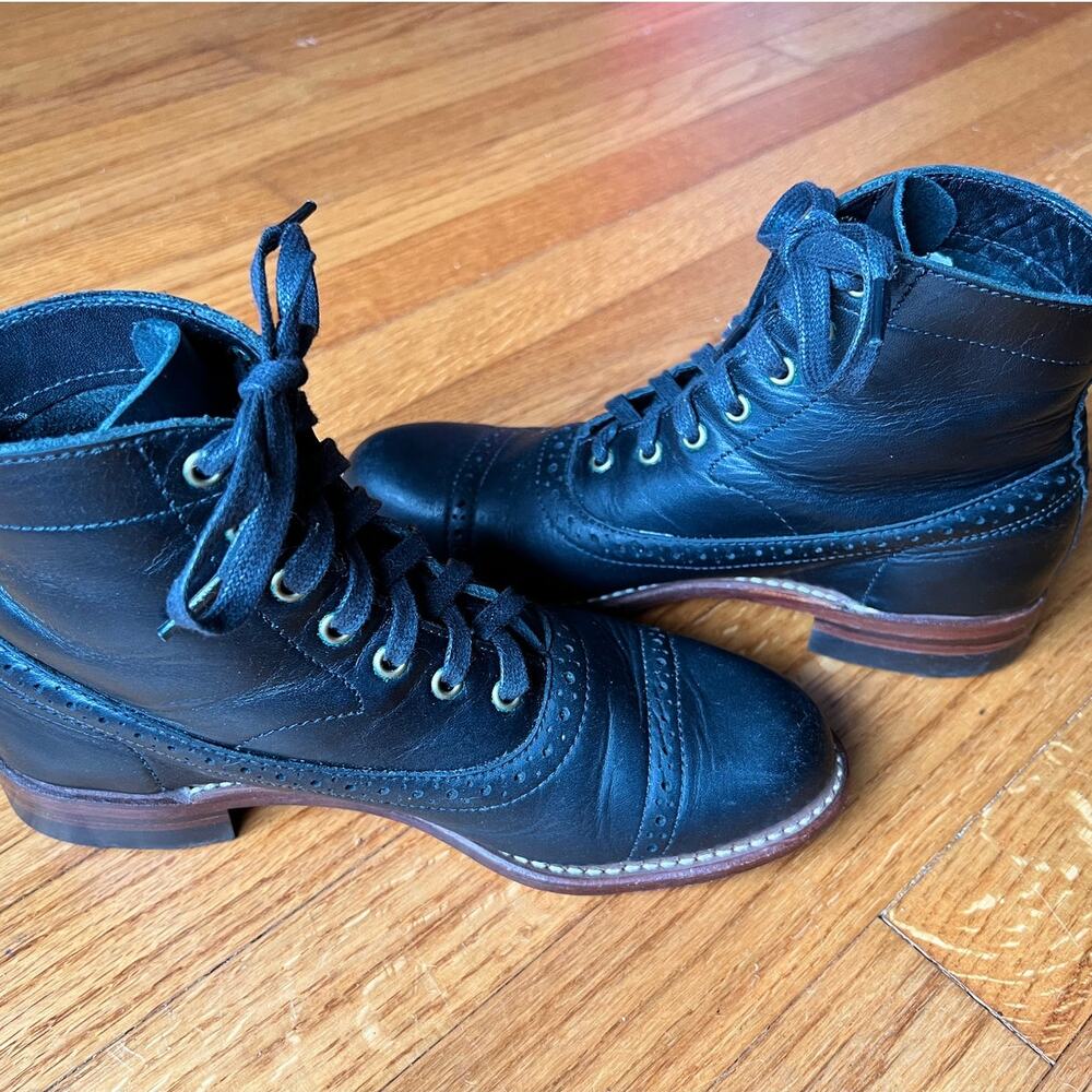 Discontinued Wolverine 1000 Mile Evelyn Women's 7.5B Black Leather Boots - Used - Picture 3 of 12